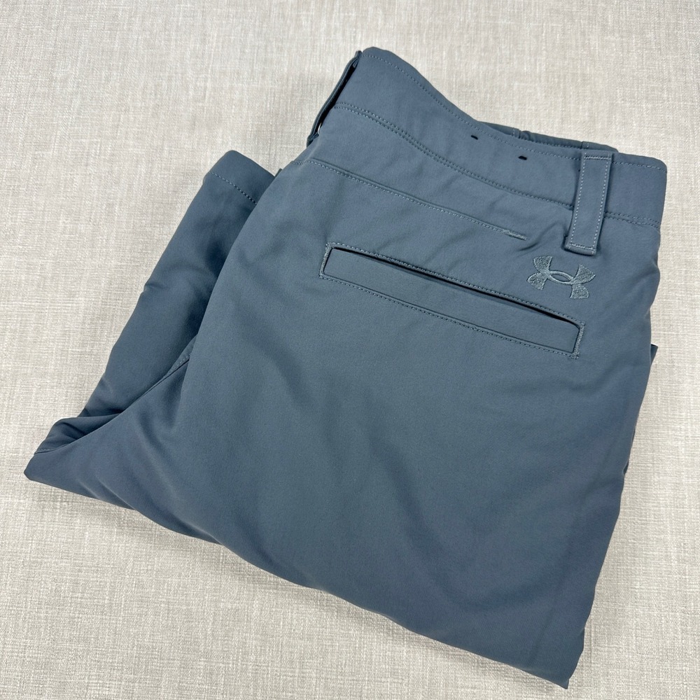 Under Armour Golf Shorts Mens 32 Gray HeatGear Loose Fit Flat Front Performance
